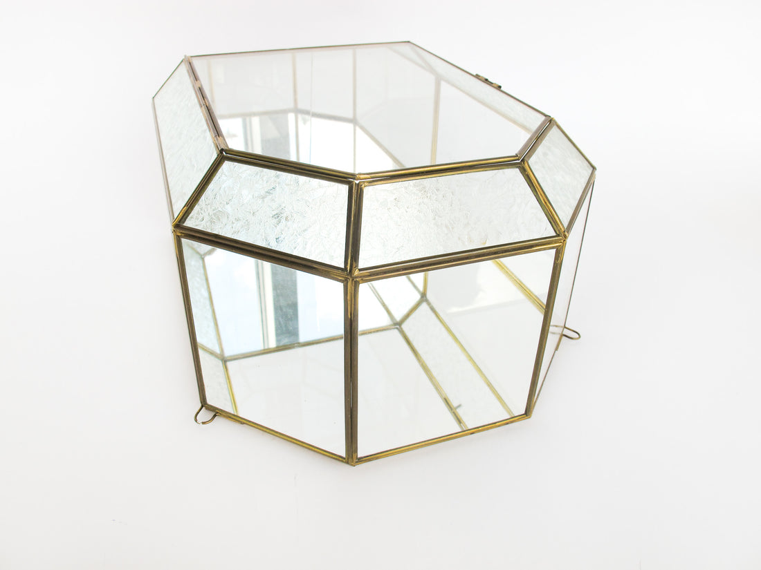 Glass and Brass Mirrored Hanging Display Boxes (Each Sold Separately)