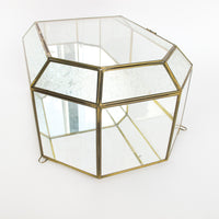 Glass and Brass Mirrored Hanging Display Boxes (Each Sold Separately)