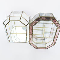 Glass and Brass Mirrored Hanging Display Boxes (Each Sold Separately)