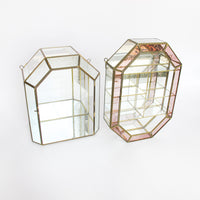 Glass and Brass Mirrored Hanging Display Boxes (Each Sold Separately)