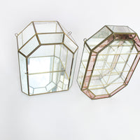 Glass and Brass Mirrored Hanging Display Boxes (Each Sold Separately)