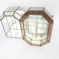 Glass and Brass Mirrored Hanging Display Boxes (Each Sold Separately)