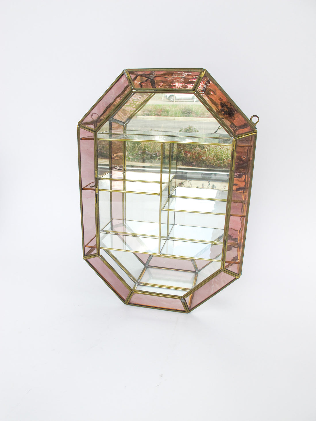 Glass and Brass Mirrored Hanging Display Boxes (Each Sold Separately)