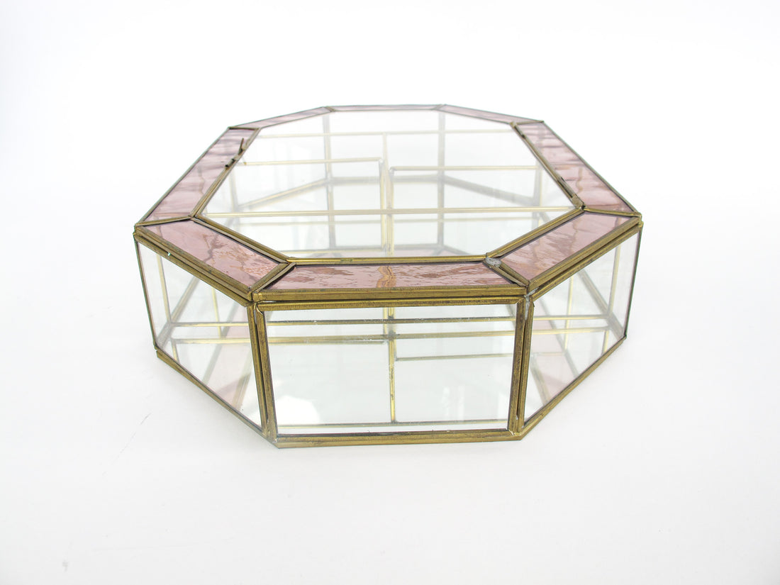 Glass and Brass Mirrored Hanging Display Boxes (Each Sold Separately)