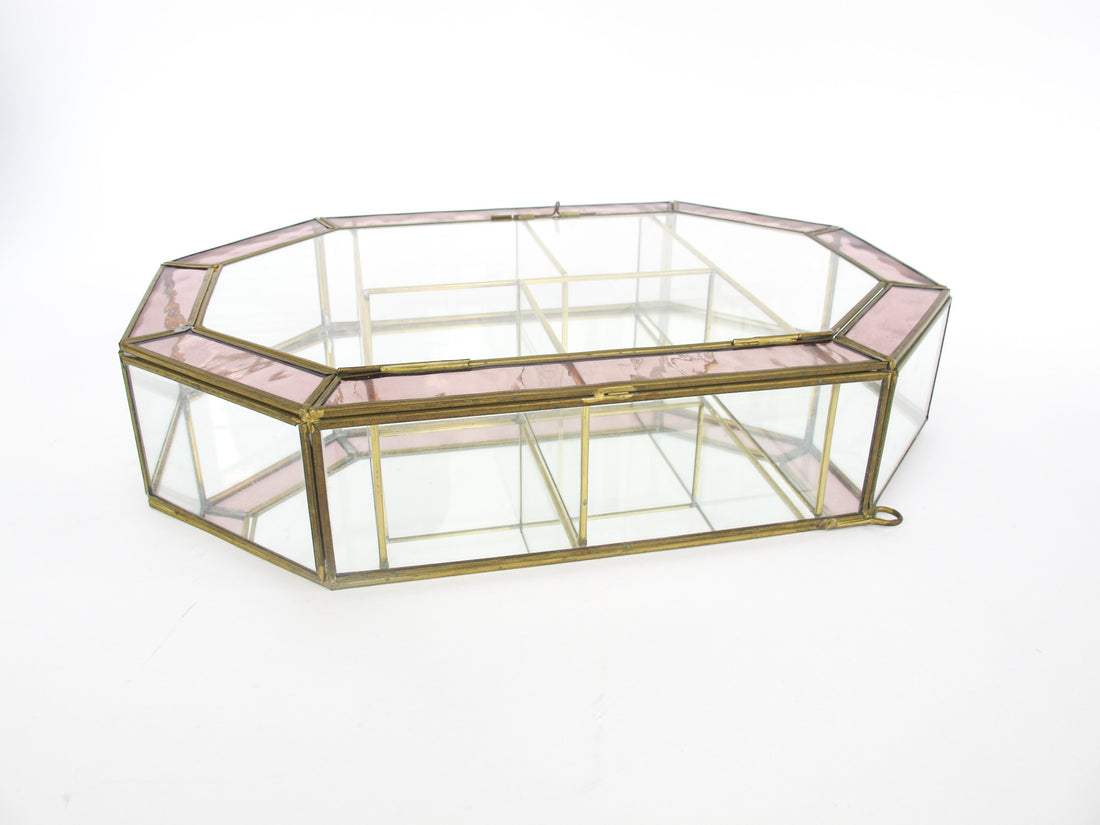 Glass and Brass Mirrored Hanging Display Boxes (Each Sold Separately)