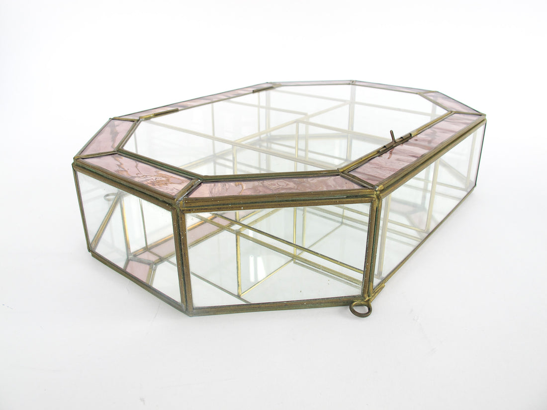 Glass and Brass Mirrored Hanging Display Boxes (Each Sold Separately)