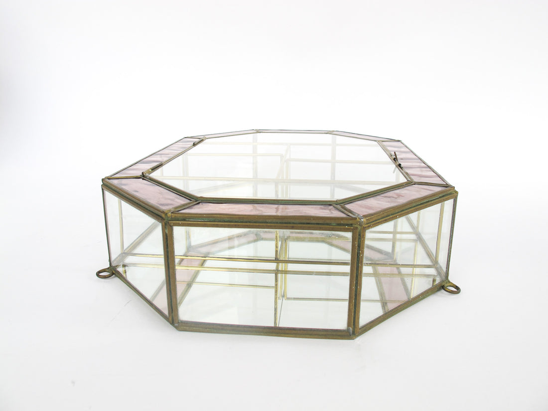 Glass and Brass Mirrored Hanging Display Boxes (Each Sold Separately)