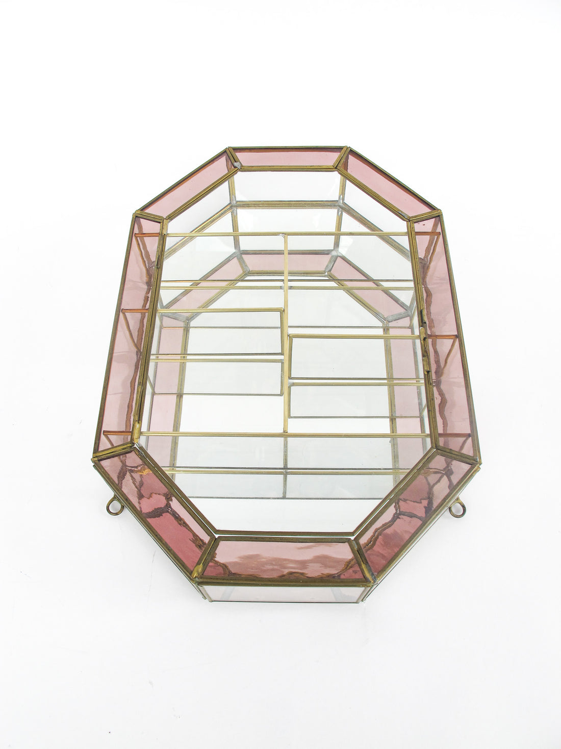 Glass and Brass Mirrored Hanging Display Boxes (Each Sold Separately)