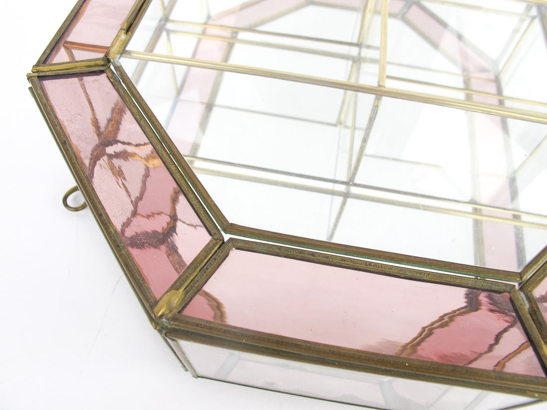 Glass and Brass Mirrored Hanging Display Boxes (Each Sold Separately)