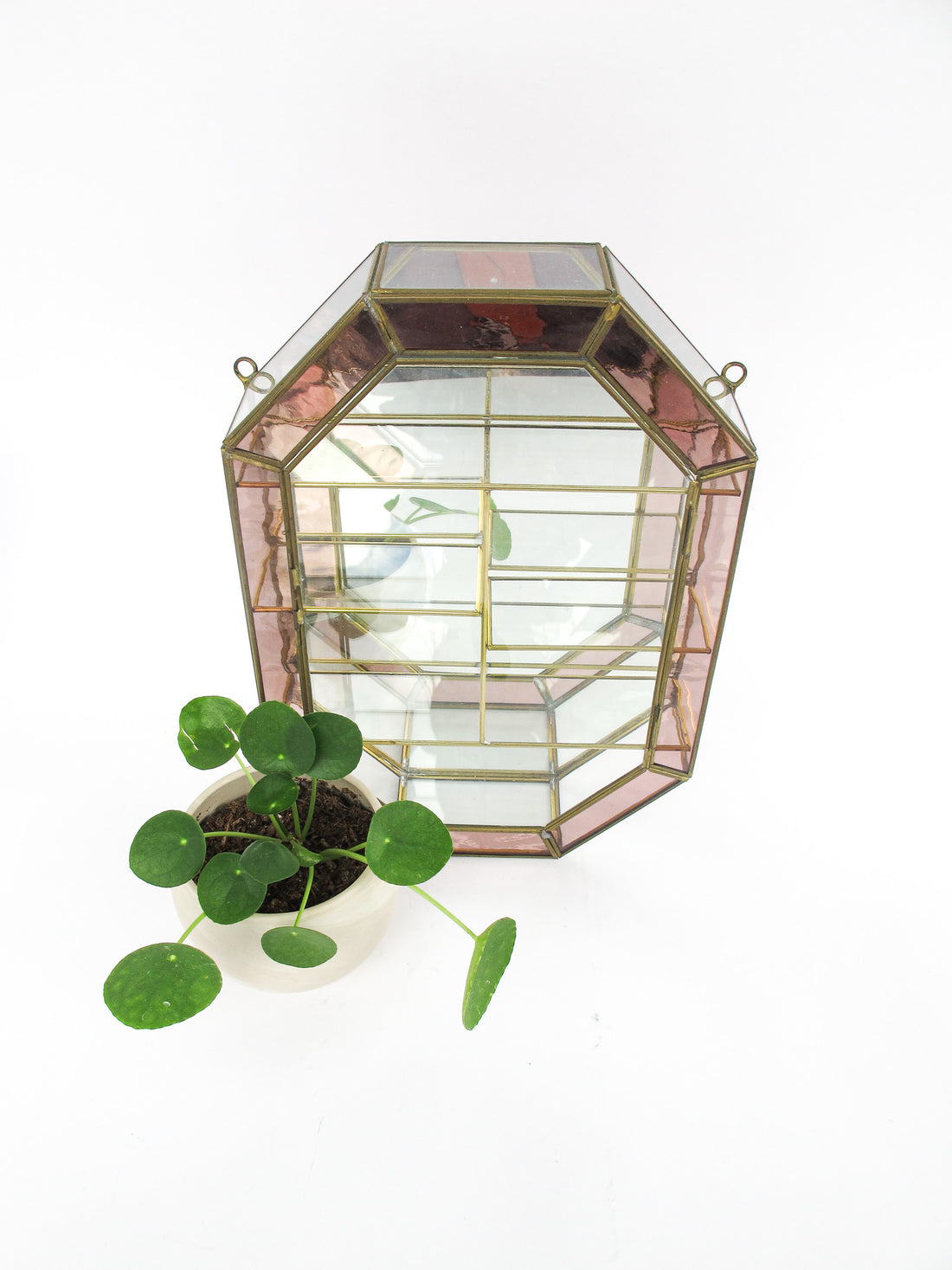 Glass and Brass Mirrored Hanging Display Boxes (Each Sold Separately)