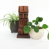 Midcentury Palm Springs Carved Wood Tiki Holder