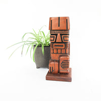 Midcentury Palm Springs Carved Wood Tiki Holder