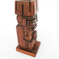 Midcentury Palm Springs Carved Wood Tiki Holder