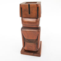 Midcentury Palm Springs Carved Wood Tiki Holder