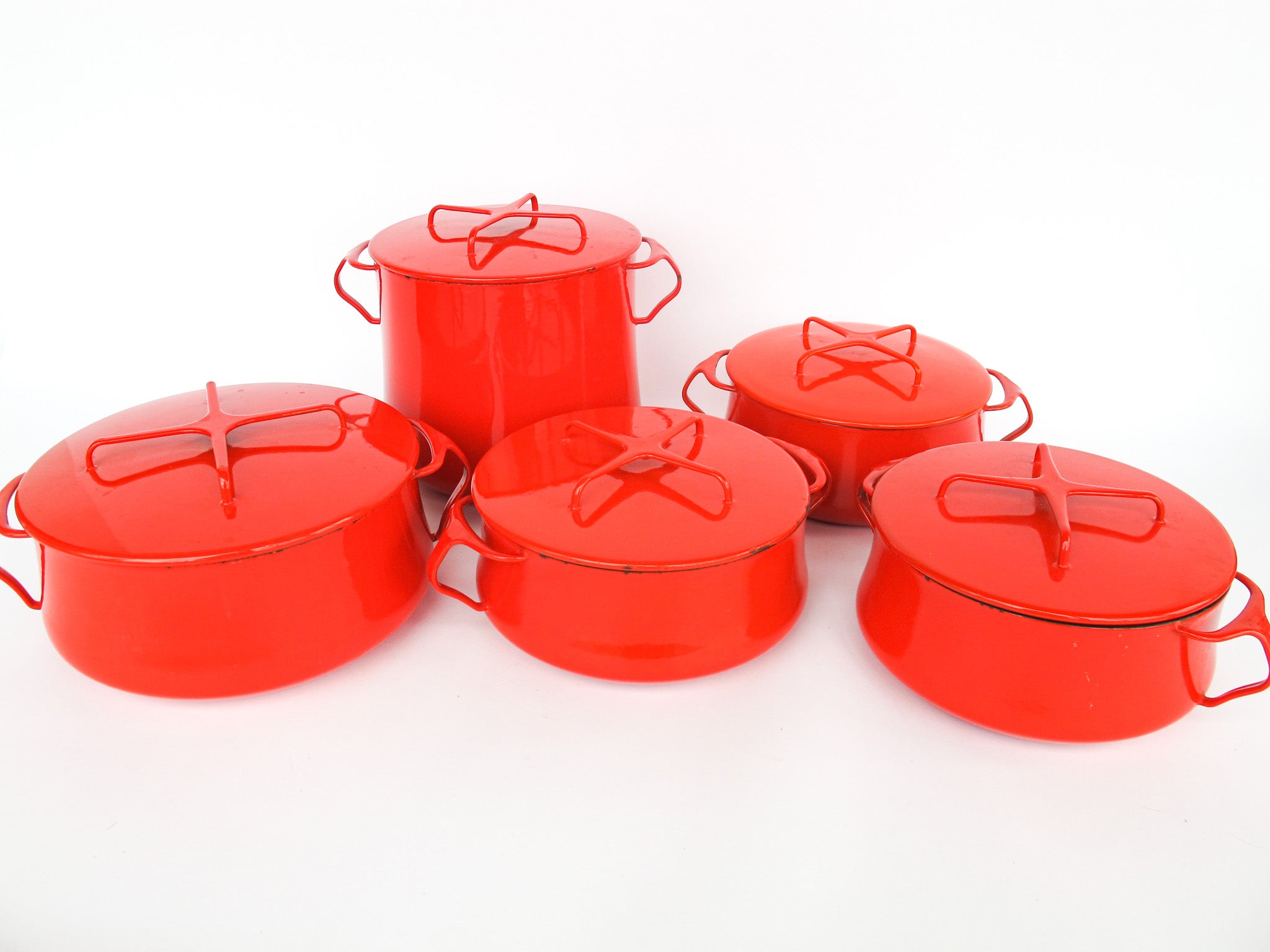 Dansk Red Enameled Cast iron Baking Dishes with Lids (Sold Individually)