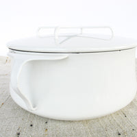 Midcentury White Medium Dansk French Cook Pot with Lid