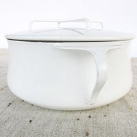 Midcentury White Medium Dansk French Cook Pot with Lid