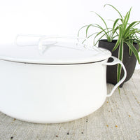 Midcentury White Medium Dansk French Cook Pot with Lid