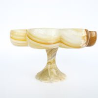 Onyx Stone Carved Pedestal Dish