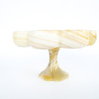 Onyx Stone Carved Pedestal Dish