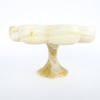 Onyx Stone Carved Pedestal Dish