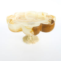 Onyx Stone Carved Pedestal Dish