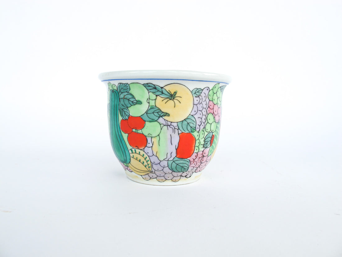 Hand Painted Nesting Ceramic Plant Pots Set of 4