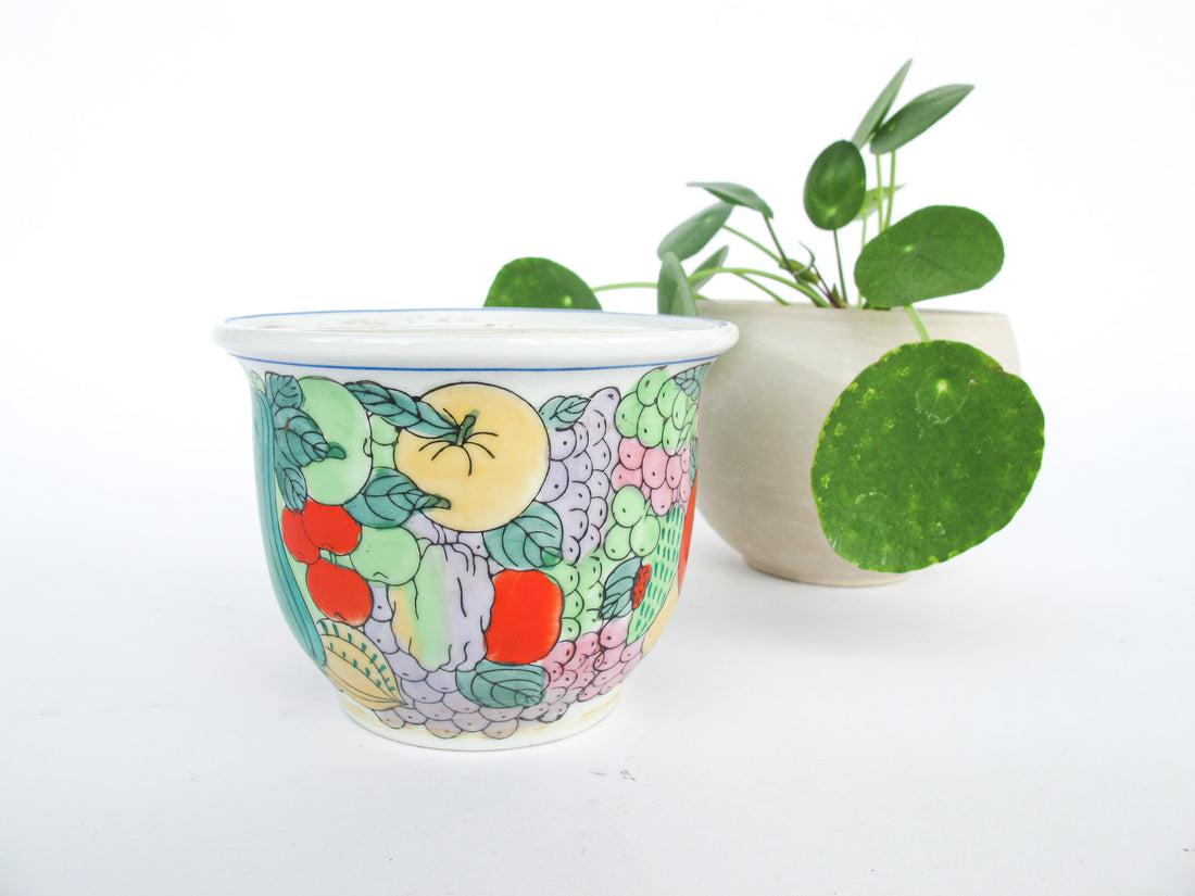 Hand Painted Nesting Ceramic Plant Pots Set of 4