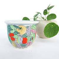 Hand Painted Nesting Ceramic Plant Pots Set of 4