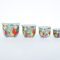 Hand Painted Nesting Ceramic Plant Pots Set of 4