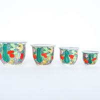 Hand Painted Nesting Ceramic Plant Pots Set of 4