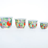 Hand Painted Nesting Ceramic Plant Pots Set of 4