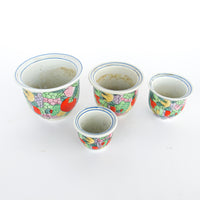 Hand Painted Nesting Ceramic Plant Pots Set of 4