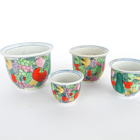 Hand Painted Nesting Ceramic Plant Pots Set of 4