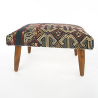 Upholstered Midcentury Modern Style Ottoman Stool Previously Loved