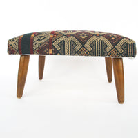 Upholstered Midcentury Modern Style Ottoman Stool Previously Loved