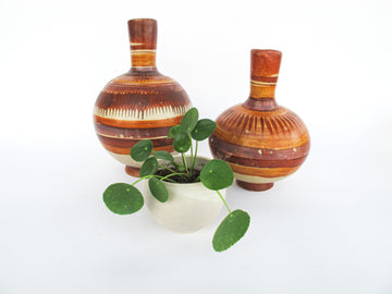 Tonala Ceramic Vases from Mexico - Set of 2