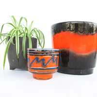 Volcano Glaze West German and Midcentury Pottery Ceramic Plant Pots 