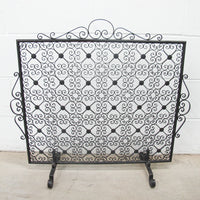 Black Cast Metal Scroll Square Racho Fireplace Screen