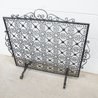 Black Cast Metal Scroll Square Racho Fireplace Screen