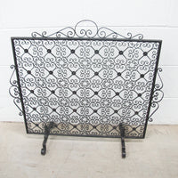 Black Cast Metal Scroll Square Racho Fireplace Screen