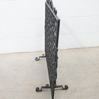 Black Cast Metal Scroll Square Racho Fireplace Screen