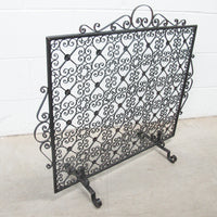 Black Cast Metal Scroll Square Racho Fireplace Screen