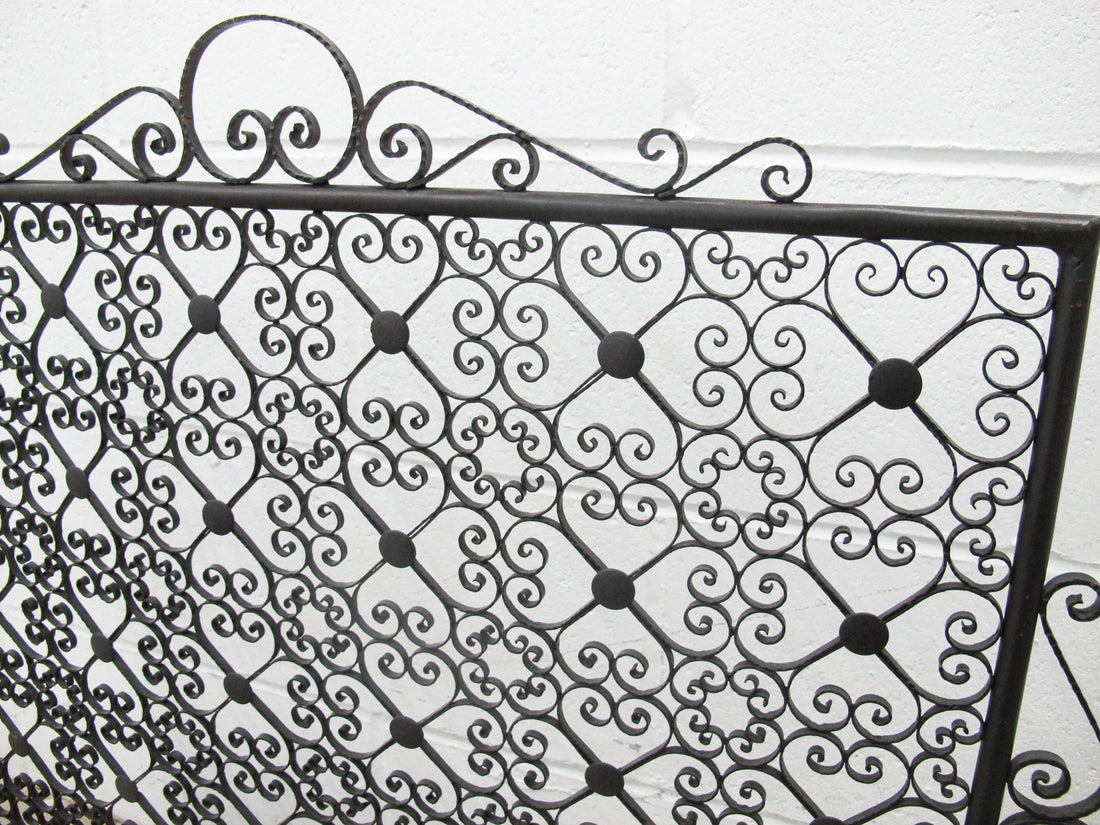 Black Cast Metal Scroll Square Racho Fireplace Screen