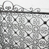 Black Cast Metal Scroll Square Racho Fireplace Screen