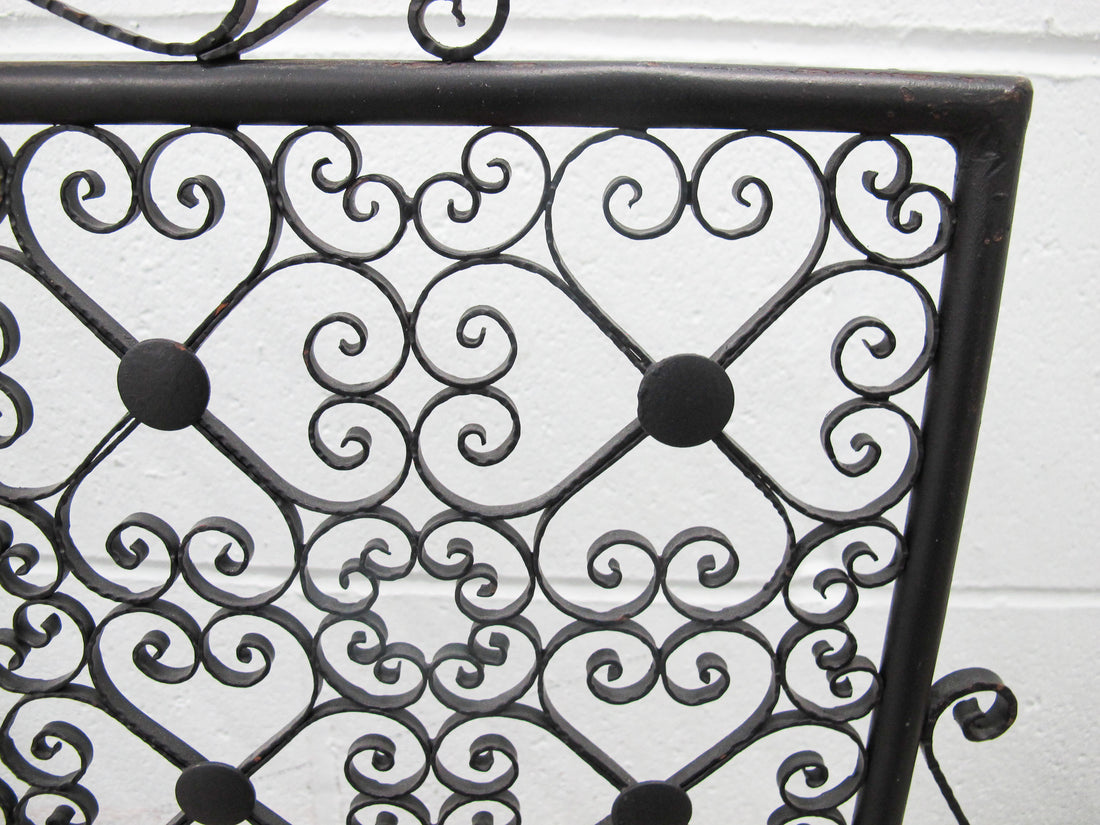 Black Cast Metal Scroll Square Racho Fireplace Screen