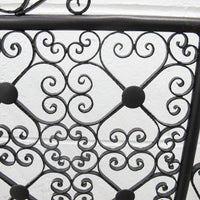 Black Cast Metal Scroll Square Racho Fireplace Screen