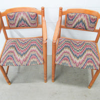 1980s Wood Frame Chairs with Upholstered Cushions