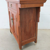 Midcentury  Rolling Wood Bar Cabinet