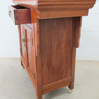 Midcentury  Rolling Wood Bar Cabinet
